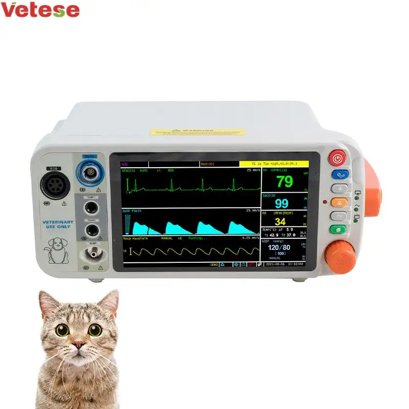 Nouveau Type d'équipement médical Portable Animal vétérinaire cardiofréquencemètre multiparamétrique Ecg adapté à une variété d'espèces