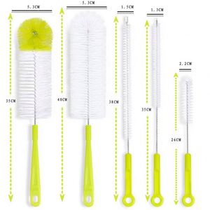 <b>Bottle</b> <b>Brushes</b> Thin Long Handle X 5 Utility Skinny Wire Cleaner Set Big Small Bendable Flexible for Cleaning Narrow Water <b>Bottle</b> - Product Image 2