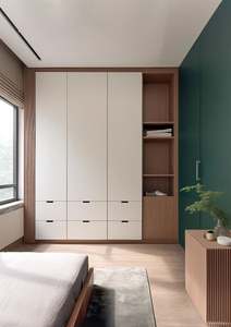 ตู้เสื้อผ้าไม้ตู้ประตูกระจกตู้ไม้อัดปรับแต่งได้ทันสมัยเฟอร์นิเจอร์โรงแรม - Product Image 2