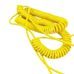 Customized glossy yellow tpu flexible 9 core 10 core spiral cable