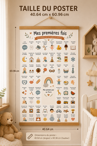 Poster personnalisé pour bébé Pafu avec kit de tampons dateurs, <span class=keywords><strong>tableau</strong></span> de souvenirs pour les premiers moments, décoration murale pour chambre d'enfant, ensemble cadeau - Product Image 3