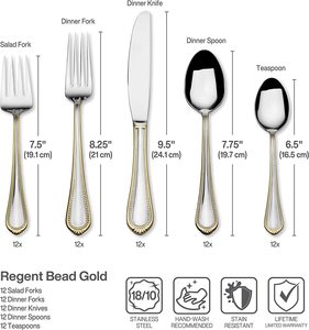Acero inoxidable 304 Relieve Cuenta estampada <span class=keywords><strong>Nuevo</strong></span> diseño Cubiertos Plata con placa de oro Juego de cubiertos 24 piezas - Product Image 2