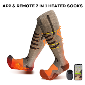 Chauffe-pieds intelligent <span class=keywords><strong>et</strong></span> électronique pour hommes, tricoté <span class=keywords><strong>et</strong></span> décontracté, à fond souple, pour le ski en plein air, avec application de contrôle. - Product Image 2