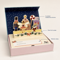 Boîte de maquillage pour enfants écologique, coffret cadeau de Noël, boîte en carton magnétique de luxe avec fenêtre de paysage 3D, trousse de beauté pour enfants