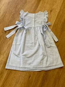 เดรสแฟชั่นใหม่สำหรับเด็กผู้หญิงวัยหัดเดิน,ชุดกระโปรงบานข้างตัวไอน้ำ Seersucker ชุดกระโปรงลายตารางสำหรับใส่ในฤดูร้อน - Product Image 6