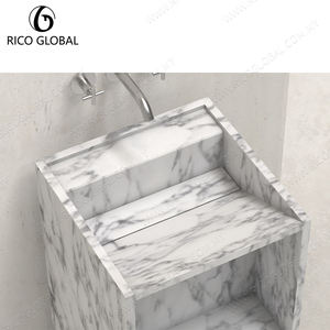 อ่างล้างหน้าแบบตั้งพื้นหินธรรมชาติทันสมัย ขนาดสั่งทำได้ ราคาขายส่งสำหรับห้องน้ำ - Product Image 6