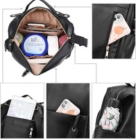 Wickeltasche Rucksack PU Wasserdicht Diebstahlsicher Mittlere Kapazität für Frauen Reise Baby Mutter Outdoor Wickelauflage Kinderwagen-Gurte