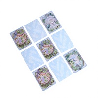 Jeu de cartes personnalisé Lapin de conte de fées mignon Illustration aquarelle Dos en plumes bleu clair Papier écologique Boîte en papier