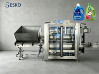 Machine de remplissage alimentaire mécanique ESKO à 4 têtes pour sauce chili, colle, pâte de lessive, lotion, avec garantie de 2 ans