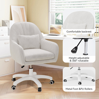 Fauteuil de bureau moderne en velours, ergonomique et pivotant, avec siège large, réglable en hauteur, support lombaire, cadre métallique imperméable et robuste