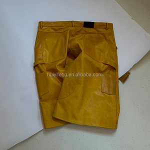 <span class=keywords><strong>Shorts</strong></span> in <span class=keywords><strong>pelle</strong></span> sintetica stile Casual stile uomo di alta qualità tessuto Colorblock ricamato produttore di qualità - Product Image 6