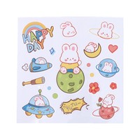 Feuille d'autocollants en PVC imperméable motif ours kawaii, 10x10cm, décoratifs et mignons pour journal, scrapbook, agenda, bricolage et artisanat