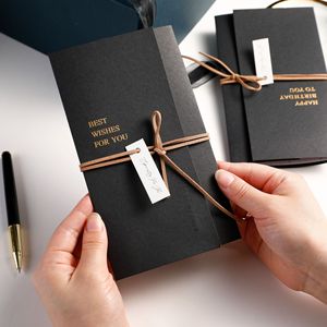 Cartes de vœux de remerciement publicitaires d'entreprise de haute qualité avec logo personnalisé en feuille d'or, impression offset - Product Image 1