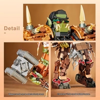 Figura de Guerrero Orco de Fantasía DK2021, 1776 Piezas, Articulaciones Móviles, Arma de Martillo Pesado, Coleccionable de Escritorio, Juego de Bloques de Construcción para Armar