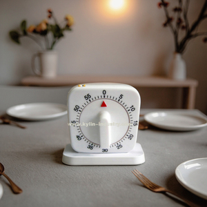 Đồng hồ hẹn giờ nhà bếp bằng nhựa 6cm, 60 phút, hình vuông, kiểu con lắc, cơ học, quản lý thời gian nấu ăn, ăn uống, không cần pin, nhắc nhở bằng đồng hồ - Product Image 4