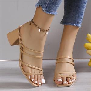 Wholesale High Heel Fashion Wholesale African Solid Color Designer Women Heels for Ladies - Product Image 3