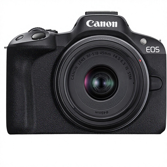 EOS R50 Mirrorless Camera RF-S18-45mm STM Lens Kit 24.2MP APS-C CMOS Sensor 4K Video Displacement IS RF Mount Black 2x-7x
