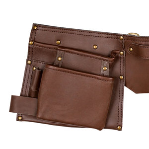 Wholesale Customized Premium Genuine Leather Carpenter <b>Tool</b> Belts New Arrival Solid Color Heavy Duty Cowhide Leather <b>Tool</b> Belt - Product Image 4