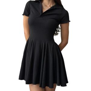 Vestidos Camiseros de Mujer, Diseño Personalizado OEM, Nueva Colección, Tejidos de Lujo Ligero, Cuello Solapa Simple, Color Sólido, Cintura Ajustada - Product Image 2