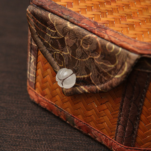 Handmade Bamboo Woven Storage Box Polygon Shape 21x21x7.5cm Tea Cake Packaging Gift Box Living Room Use - Product Image 2