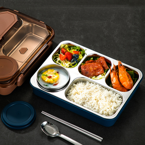 Wholesale 304 Stainless Steel Insulated <b>Lunch</b> <b>Box</b> <b>Compartments</b> Customized Large Capacity Bento for Students Adults Heatable - Product Image 2