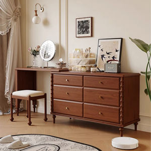 Toletta americana con cassettone angolare estensibile tutti in legno massello MDF per uso camera da letto - Product Image 3