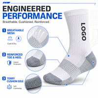 Chaussettes de sport à logo personnalisé, chaussettes de compression épaisses pour le cyclisme, le basketball, chaussettes de sport rembourrées pour hommes, femmes et garçons