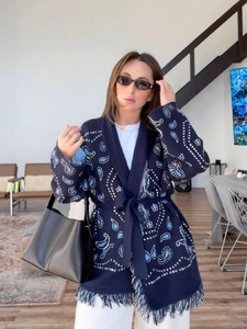 T3323 <span class=keywords><strong>Pull</strong></span> cardigan long décontracté et ajusté pour <span class=keywords><strong>femme</strong></span>, style européen et américain, nouveau, <span class=keywords><strong>oversize</strong></span>, à franges - Product Image 4