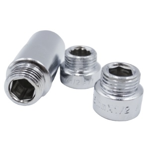 Connecteur d'extension en matériau de fer chromé femelle X mâle Rallonge de raccord d'extension de robinet de haute qualité - Product Image 2