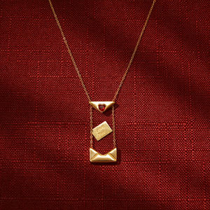 Collar con Colgante de Corazón Desmontable Minimalista J&D, Acero Inoxidable, Incrustaciones de Circonita Roja, Regalo de San Valentín para Mujer - Product Image 2
