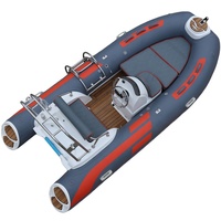 Bateau de pêche semi-rigide CE 12FT 3.9m Rib390C Sport Yacht avec plancher en teck, coque en fibre de verre, prêt pour le surf, épaisseur 1.2mm, à vendre