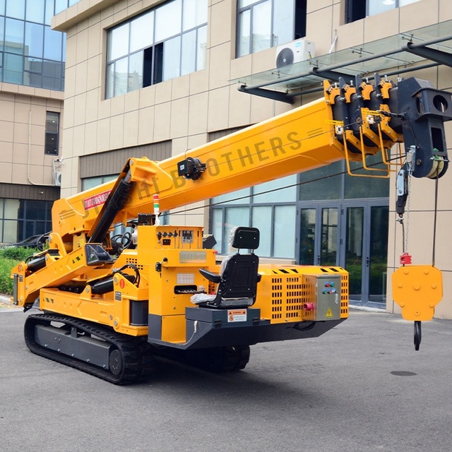 Portable 10 Ton Spider Mini Crane with Electric Track Telescopic Boom 80m Max Lifting Height Energy Saving