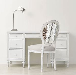 Ensemble de meubles de chambre à coucher modernes, lit double rose confortable avec poteaux en métal, meubles personnalisables fabriqués en usine - Product Image 4
