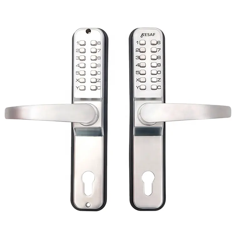 Yüksek kaliteli çift taraflı şifre dijital anahtarsız demir kapı kilit mekanik kod kilidi Push Button kapı kilidi
