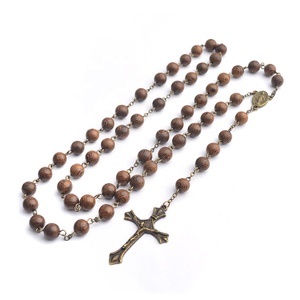 <span class=keywords><strong>Di</strong></span> alta qualità 8mm <span class=keywords><strong>perle</strong></span> <span class=keywords><strong>di</strong></span> <span class=keywords><strong>legno</strong></span> croce collana religiosa vergine maria antico bronzo rosario in acciaio inox catene perla principale regalo - Product Image 6