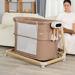 Ensemble de literie pour lit nid pour bébé à commande intelligente avec coussin respirant à baldaquin en cinq étapes et lit électrique à prise européenne - Product Image 3