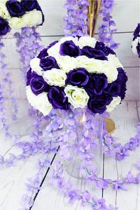 Center <span class=keywords><strong>de</strong></span> <span class=keywords><strong>table</strong></span> en boule <span class=keywords><strong>de</strong></span> fleurs violets 35cm, décorations d'arrangement <span class=keywords><strong>de</strong></span> scène <span class=keywords><strong>de</strong></span> mariage, <span class=keywords><strong>centre</strong></span> <span class=keywords><strong>de</strong></span> vigne suspendue pour décorations d'arrière-plan - Product Image 2