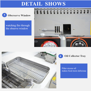 <span class=keywords><strong>Friteuse</strong></span> à gaz commerciale autonome en acier inoxydable poli miroir de 25 L pour poulet frit et frites - Product Image 6