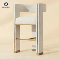 Chaise de bar tendance, mobilier moderne, tabouret de comptoir rembourré en velours, chaise haute de bar pour la cuisine, tabouret de bar pour la maison, mobilier d'hôtel