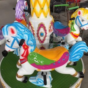 Jeu à pièces de Offre Spéciale parc d'attractions Fairground Merry Go Round bon utilisé petit 3 sièges Mini carrousel à vendre - Product Image 3