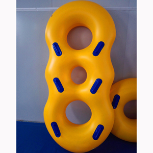 Hot bán biểu tượng tùy chỉnh màu vàng ba người dành cho người lớn Giải trí ống không khí <span class=keywords><strong>Inflatable</strong></span> nổi công viên nước trượt ống với xử lý - Product Image 3