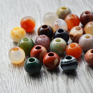 Natural Stone Large Hole Beads 16mm Diameter 5.5mm Aperture <b>Spacer</b> Beads For DIY Bracelet Pendant - Product Image 4