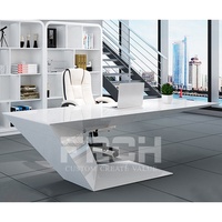 Vente flash Bureau d'appoint en bois courbé unique, moderne et simple, de couleur blanche, pour la maison ou le bureau