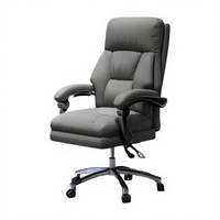 Chaise de bureau pivotante GOBOOMAN haut de gamme en cuir à dossier haut, base en acier inoxydable, réglable en hauteur, pour la maison et le bureau - Prix de gros