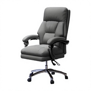 Wholesale Price GOBOOMAN <b>High</b> Quality <b>High</b> <b>Back</b> Leather Executive- Swivel <b>Chair</b> Stainless Steel Base Height Adjustable Indoor - Product Image 2