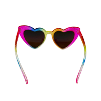 2025 plus récent à la mode coeur forme arc-en-ciel cadre nouveauté lunettes de soleil lunettes de fête pour les femmes