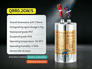 Estintore ad Aerosol WEIKEN QRRO.1-0.3GW/S-WK in Acciaio Inox con Attivazione Termica Elettrica per Centri Dati - Product Image 4