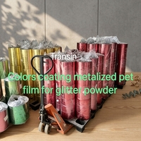 Film PET Metalik Multi Warna Gulungan Jumbo untuk Penggunaan Industri, Bahan Baku Poliester Dekoratif Ekstrusi