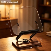 Support de tablette en acrylique de marque OEM, base rotative à 360 degrés, hauteur réglable (300x235x61mm) pour lecture sur tablette de bureau