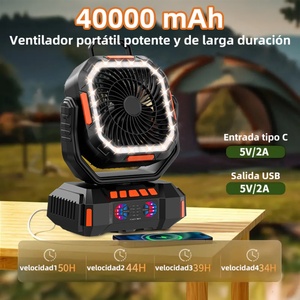 Camping Fan with <b>Remote</b> <b>Control</b> Rechargeable 40000mAh Battery LED <b>Light</b> for Outdoor Use - Product Image 2